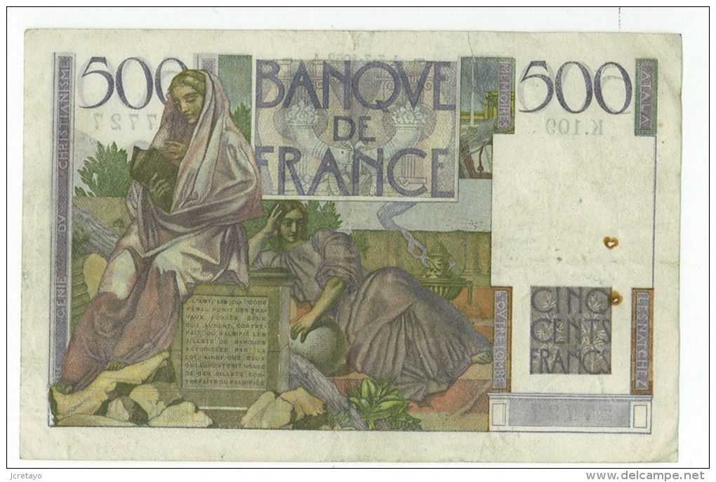 500 Francs Chateaubriand, Ref Fayette 34-9, état TTB - 500 F 1945-1953 ''Chateaubriand''