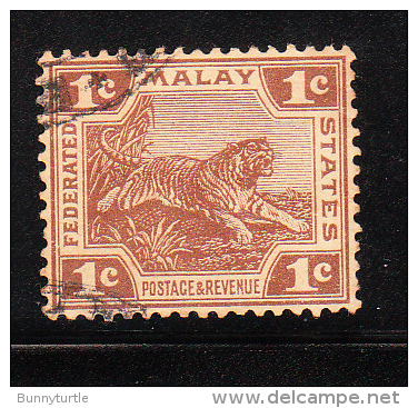 Federated Malay States 1906-22 Tiger 1c Used - Federated Malay States