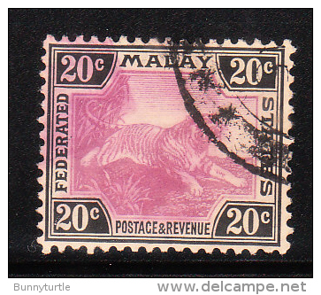 Federated Malay States 1904-10 Tiger 20c Used - Federated Malay States