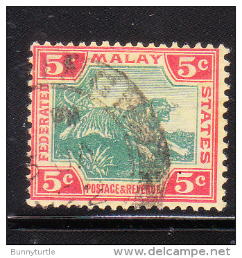 Federated Malay States 1904-10 Tiger 5c Used - Federated Malay States