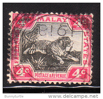 Federated Malay States 1904-10 Tiger 4c Used - Federated Malay States