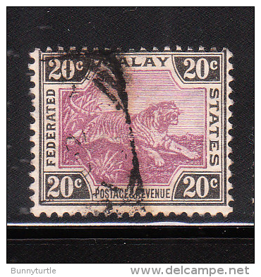 Federated Malay States 1901 Tiger 20c Used - Federated Malay States