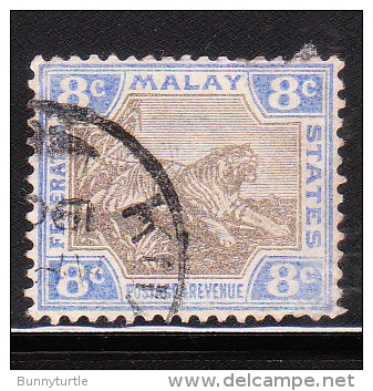 Federated Malay States 1901 Tiger 8c Used - Federated Malay States