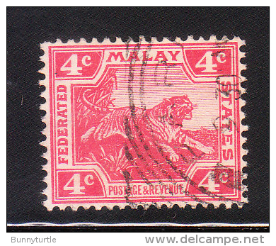 Federated Malay States 1901 Tiger 4c Used - Federated Malay States