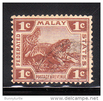 Federated Malay States 1922-32 Tiger 1c Used - Federated Malay States