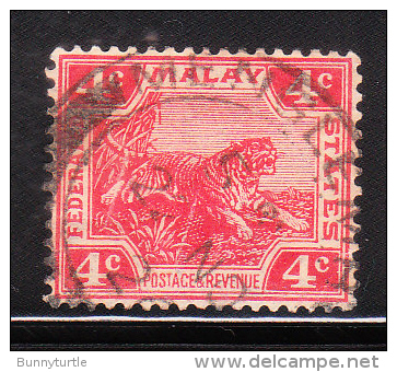 Federated Malay States 1922-32 Tiger 4c Used - Federated Malay States