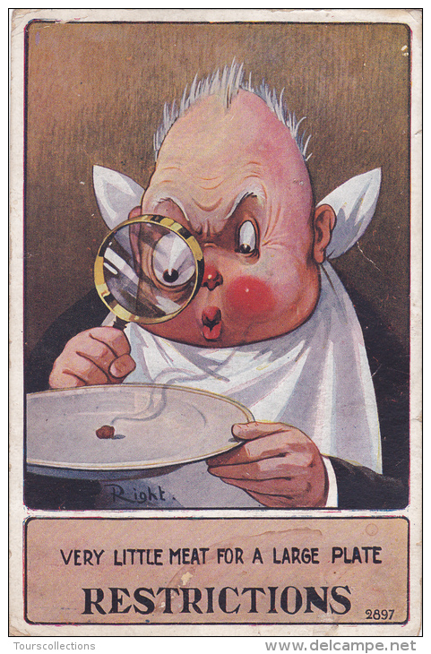 CPI Illustrateur RIGHT @ Carte De 1918 - Restrictions - Un  Petit Met Pour Une Grande Assiette @ - Right