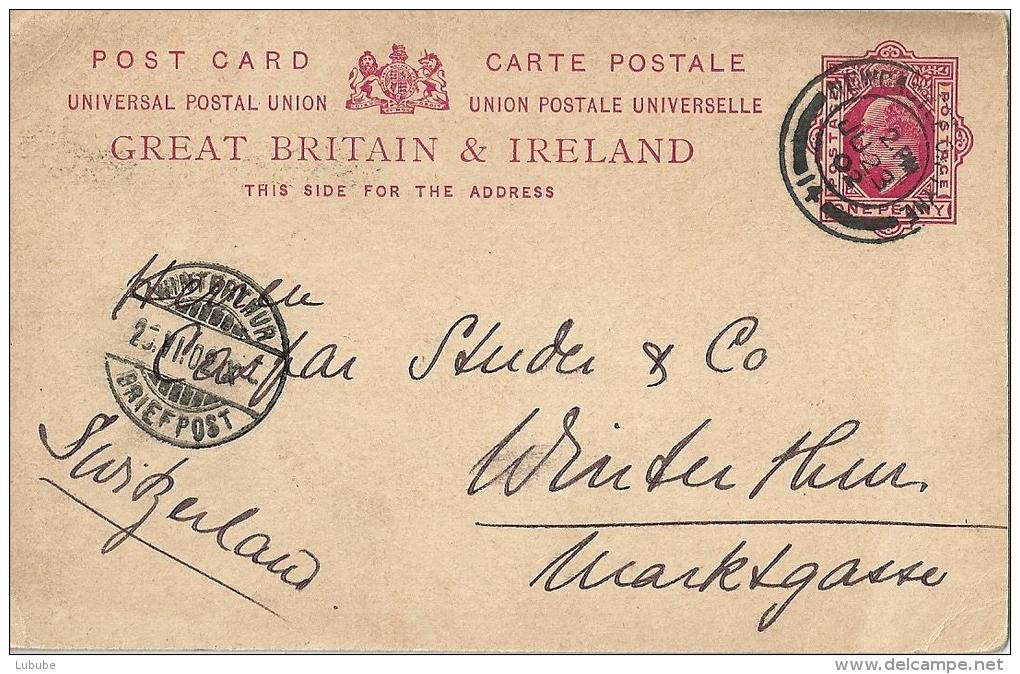 Postcard  Newcastle On Tyne 14 - Winterthur         1902 - Lettres & Documents
