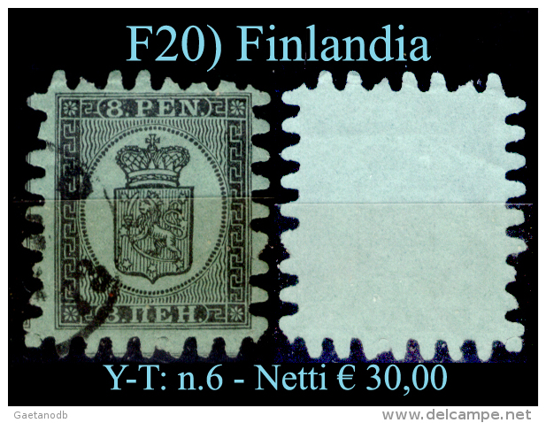Finlandia-F020 -1866-70: Yvert & Tellier N. 6 (o) Used - Senza Difetti Occulti. - Gebruikt
