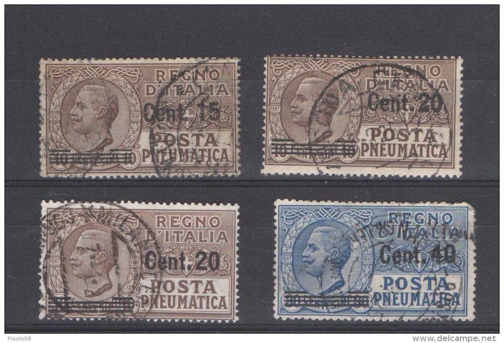 REGNO 1924-25 POSTA PNEUMATICA   SOP.TA SERIE CPL. USATA - Pneumatische Post