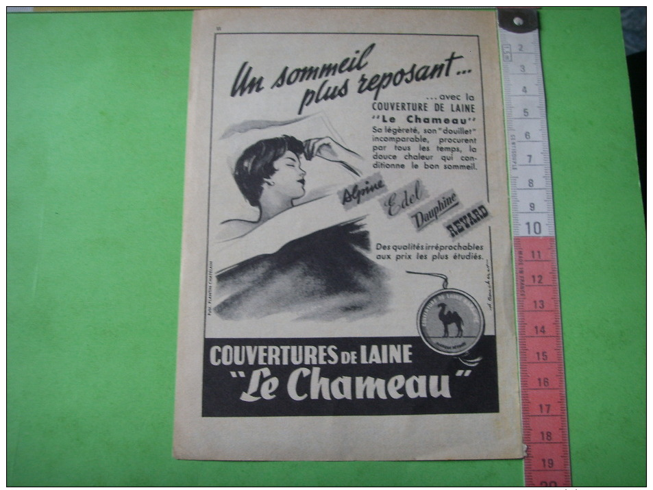 103)  Publicites: Couverture De Laine Le Chameau - Publicités