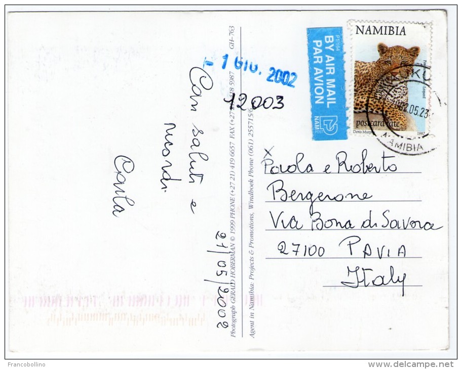 NAMIBIA-KAWANGO RIVER / THEMATIC STAMP-LEOPARD - Namibia