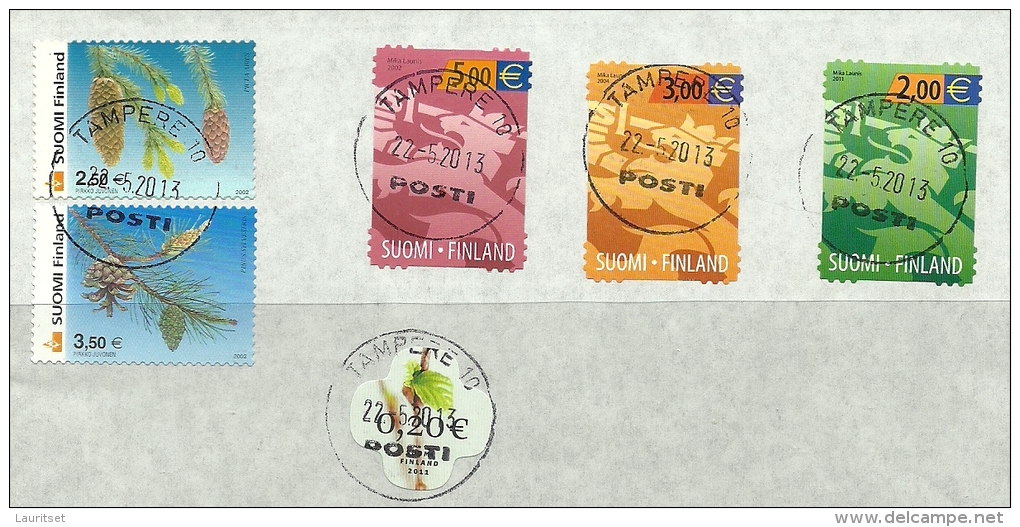 FINLAND FINNLAND Stamps On Cut Out 2002-2011 Also Some Bigger Nominals - Gebruikt