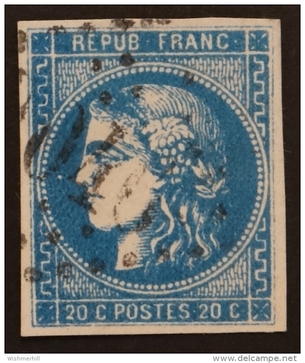 YT 46Ba Oblitéré GC 2040 , Départ 0.01&euro; SANS PRIX DE RESERVE, 4 Marges , Cote 75 &euro; - 1870 Bordeaux Printing