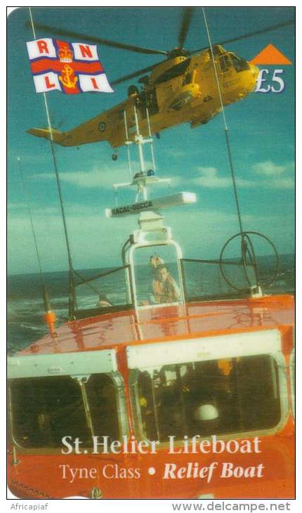 TELECARTE JERSEY  5£ POMPIERS SECOURS HELICOPTERE - Pompieri