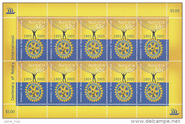 Australia 2005 Rotary International - Sheets, Plate Blocks &  Multiples