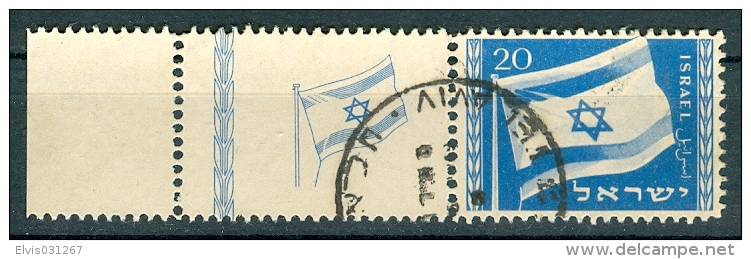 Israel - 1949, Michel/Philex No. : 16, - USED - *** - Full Tab LEFT - Oblitérés (avec Tabs)