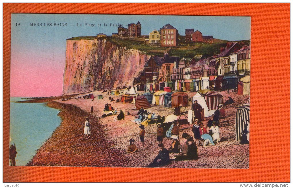 1 Cpa Mers Les Bains La Plage Et La Falaise - Mers Les Bains