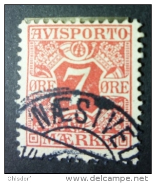 DANMARK - REVENUE STAMPS 1907: Mi 3 X, Watermark Crown, Avisporto Journaux, O - FREE SHIPPING ABOVE 10 EURO - Fiscale Zegels