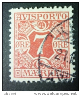 DANMARK - REVENUE STAMPS 1907: Mi 3 X, Watermark Crown, Avisporto Journaux, O - FREE SHIPPING ABOVE 10 EURO - Fiscali