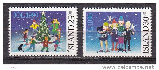 Q1323 - ISLANDE ICELAND Yv N°689/90 ** NOEL - Neufs