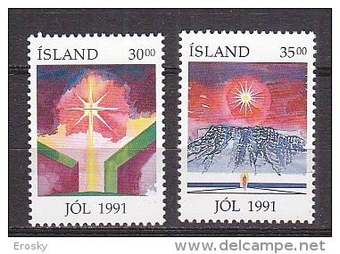 Q1327 - ISLANDE ICELAND Yv N°711/12 ** NOEL - Ongebruikt