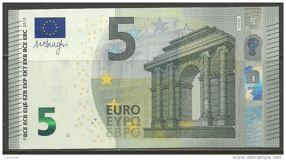 FRANCE Frankreich Bank Note Banknote 5 EUR M. Draghi 2013 UNC - 5 Euro