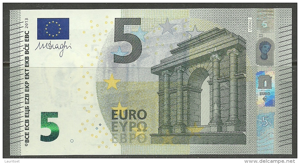 FRANCE Frankreich Bank Note Banknote 5 EUR M. Draghi 2013 UNC - 5 Euro