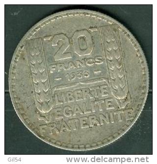 Piece 20 Francs Type Turin  Argent / Silver , Année 1933 - Pia4401 - 20 Francs