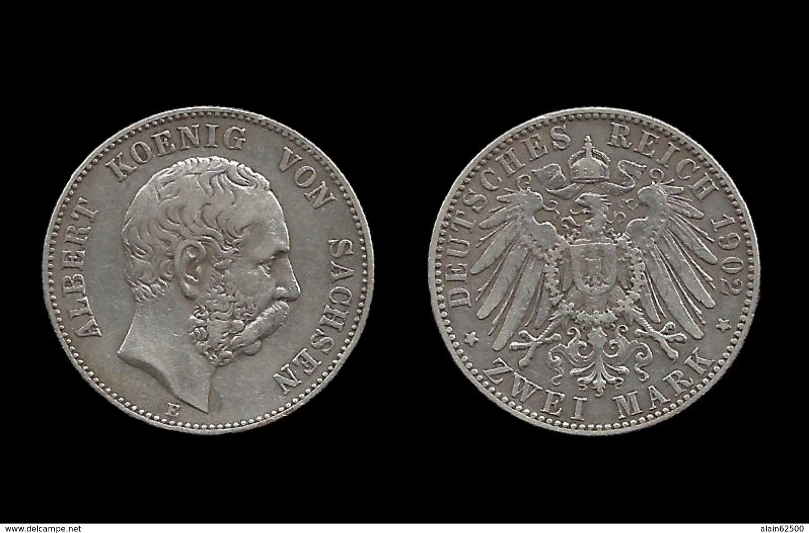 ALLEMAGNE . SAXE.  ALBERT. (1873 .  1902 ) . 2 MARK . 1902 E . - 1 Mark