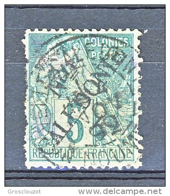 Nouvelle Caledonie 1892 N. 24 C. 5 Verde USATO - Gebraucht