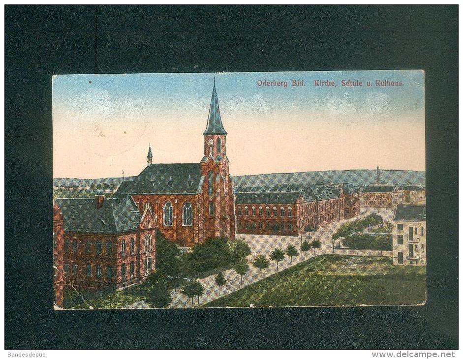 AK - Allemagne - Oderberg Bhf. Kirche Schule U. Rathaus ( Ignaz Kramer ) - Oderberg