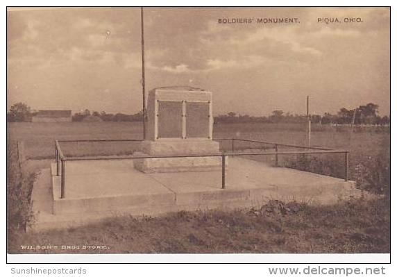 Ohio Piqua Soliders Monument-Albertype - Sonstige & Ohne Zuordnung