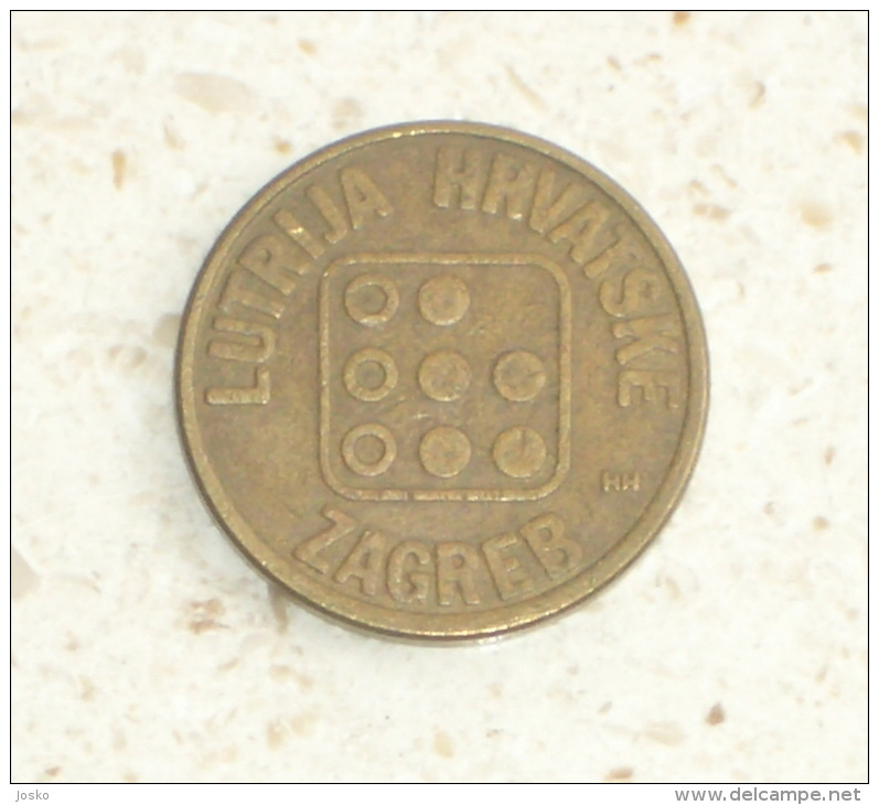 CASINO TOKEN - Lutrija Hrvatske ( Croatia - Old And Very Rare Token ) Jeton Gettone Muestra - Casino