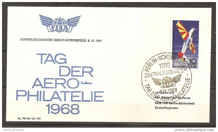 Allemagne Orientale DDR 1968 N° 1087 O Avion, Aviation, Acrobatie Aérienne, Magdeburg, Aérophilatelie, FISA, Aéroport - Lettres & Documents