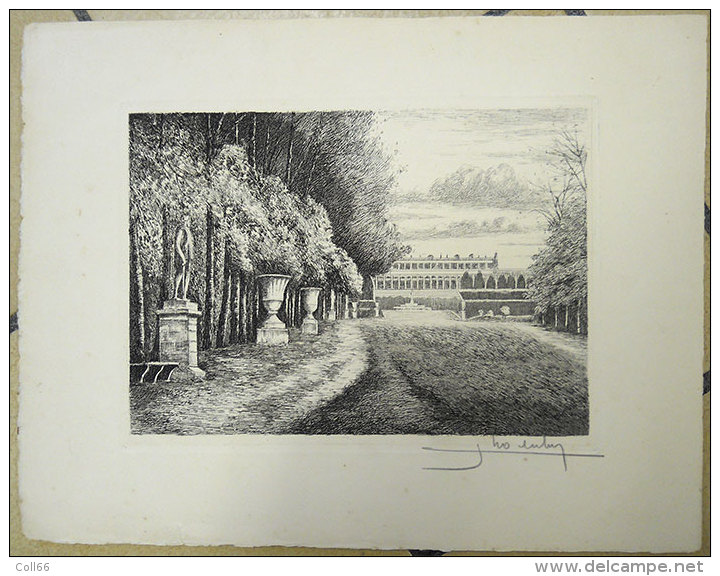 Versailles 3 Eau-forte Originales Signées Chabridon Temple De L'Amour Trianon Et Bassin De Cérès Publicité Labo Galbrin - Estampes & Gravures