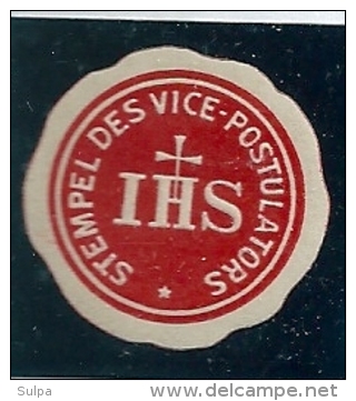 Cachet De Fermeture Papier, IHS Stempel Des Vice-Postulators - Religion - Cachets Généralité