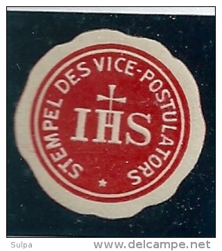 Cachet De Fermeture Papier, IHS Stempel Des Vice-Postulators - Religion - Matasellos Generales