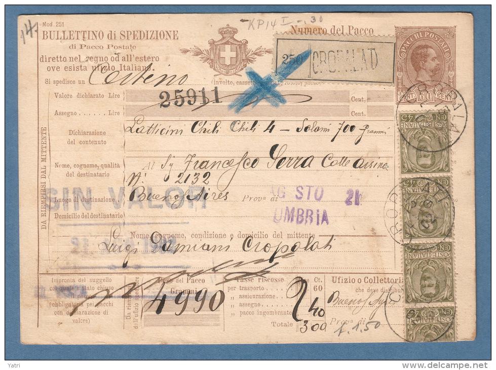 1902 - Bollettino Pacchi Per L'Argentina - Postal Parcels