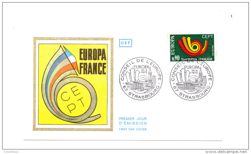 LETTRE 1er Jour EUROPA FRANCE 1973 Conseil De L Europe - Storia Postale