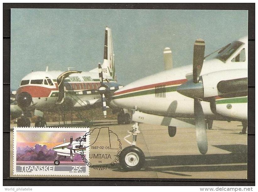 Afrique Du Sud Transkei 1987 N° 197 / 200 O FDC, Avions, Aviation, Umtata, Tour De Controle, Mantanzima, Beechcraft - Transkei