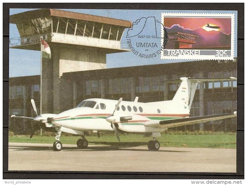 Afrique Du Sud Transkei 1987 N° 197 / 200 O FDC, Avions, Aviation, Umtata, Tour De Controle, Mantanzima, Beechcraft - Transkei