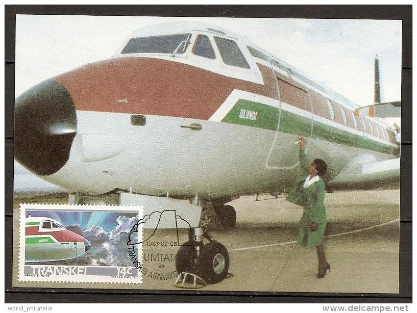 Afrique Du Sud Transkei 1987 N° 197 / 200 O FDC, Avions, Aviation, Umtata, Tour De Controle, Mantanzima, Beechcraft - Transkei