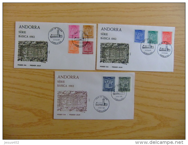 ANDORRA ESPAÑOLA - ANDORRE ESPAGNOL  AÑO COMPLETO 1982 FDC Edifil Nº 148 / 167 Yvert Nº 139 / 157 - Brieven En Documenten