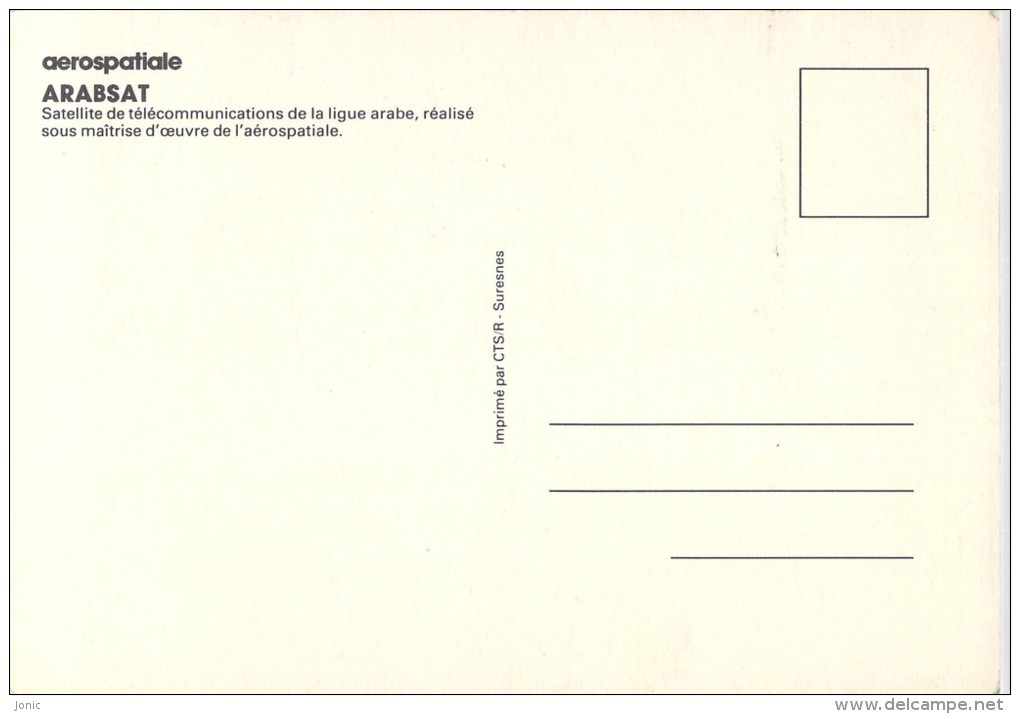 AEROSPATIALE - ARABSAT - Satellite De Télécommunication De La Ligue Arabe - Astronomy