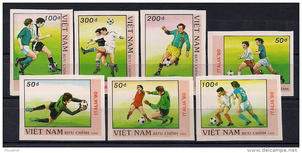 VIETNAM, YVERT 956/962**, SERIE EN NUEVO, PERFECTA, COPA MUNDIAL DE FÚTBOL ITALIA 1990 - 1990 – Italy