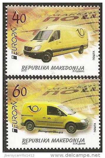 MACEDONIA / MAZEDONIEN - EUROPA 2013 -TEMA ANUAL "THE POSTMAN VAN".- SERIE De 2 V. - DENTADA - 2013