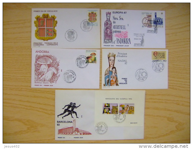 ANDORRA ESPAÑOLA - ANDORRE ESPAGNOL  AÑO COMPLETO 1987 FDC Edifil Nº 195 / 202  Yvert Nº 182 / 189 -BF 2 - Covers & Documents