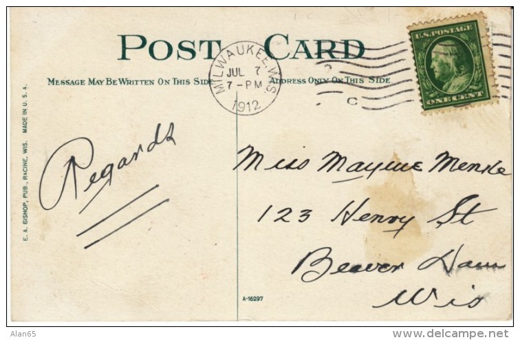 Milwaukee WI Wisconsin, North Point Pumping Station, C1910s Vintage Postcard - Milwaukee