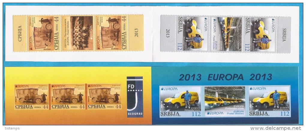 2013 X EUROPA  SERBIA SRBIJA  CAMION MOTO POSTA   BOOKLET  TYP III  2 SETS PLUS APPENDIX  OFFERTA LIMITATA - 2013